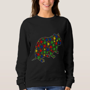 Sudadera Funny Hamster Animals Puzzle Pieces Autism Awarene