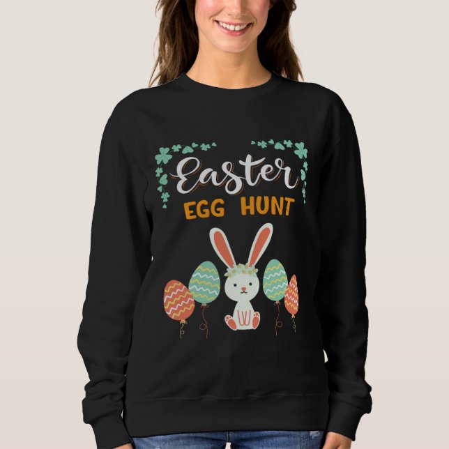 Sudadera Funny Happy Easter Egg Hunt Cute Bunny Ears Sister (Anverso)