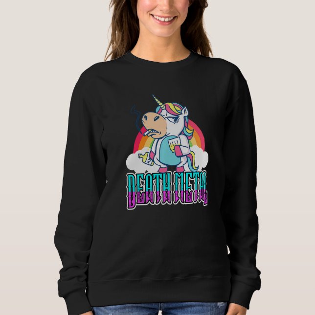 Sudadera Funny Heavy Metalizado Unicorn (Anverso)