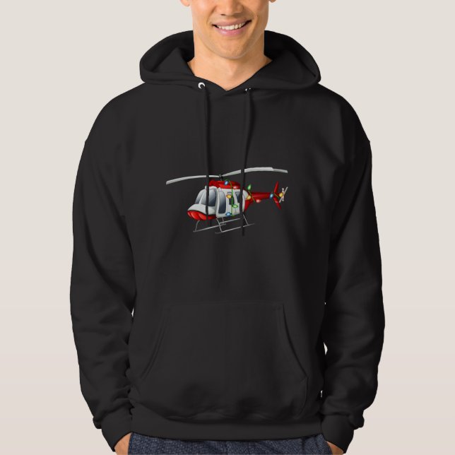 Sudadera Funny Helicopter Lover Xmas Santa Hat Helicopter C (Anverso)