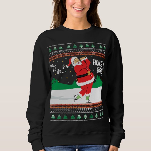 Sudadera Funny Ho Ho Ho Ho Ho Ugly Santa Golf Navidades Swe (Anverso)