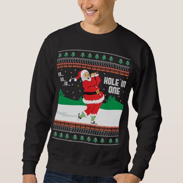Sudadera Funny Ho Ho Ho Ho Ho Ugly Santa Golf Navidades Swe (Anverso)