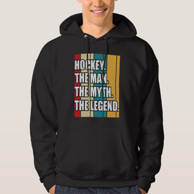 Sudadera Funny Hockey The Man The Myth The Legend Retro Vin (Anverso)
