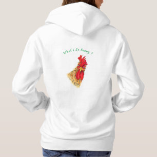 Sudadera Funny Hoodie con gallo curioso - Texto Personaliza