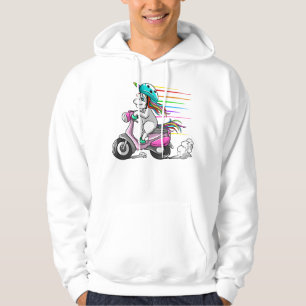 Sudadera Funny Horn Ho de Guay Unicornio montando en Scoote