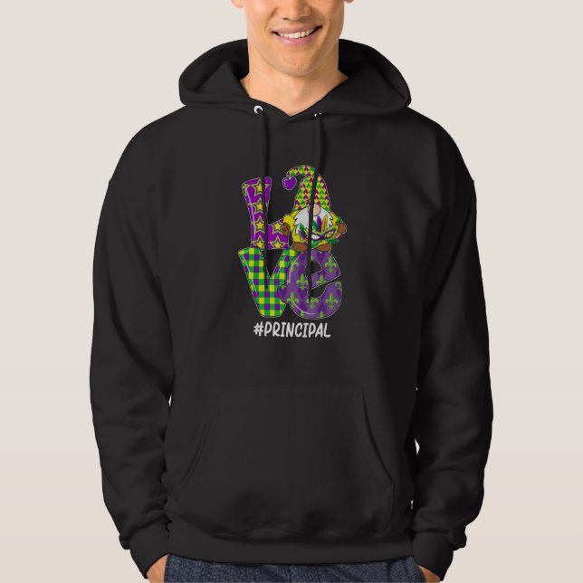 Sudadera Funny I Love Mardi Gras Assistant Principal Gnome  (Anverso)