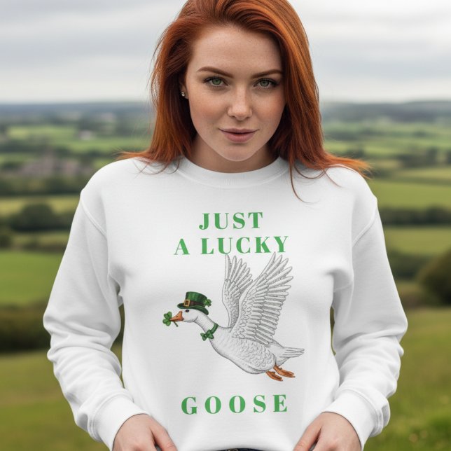 Sudadera Funny Irish St. Patrick's Day Just a Lucky Goose (Subido por el creador)