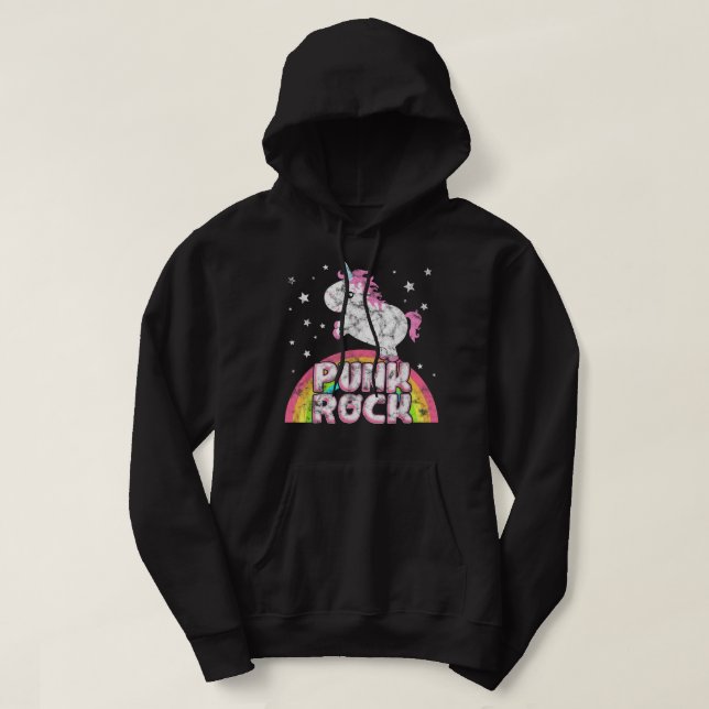 Sudadera Funny Irónico Guay Unicorn Punk Rock Tee Fest (Diseño del anverso)