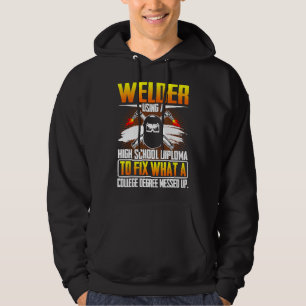 Sudadera Funny Jobs Weler Usando Un Diploma De Secundaria A