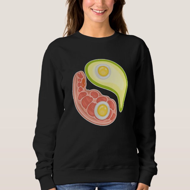 Sudadera Funny Keto Diet Meat Eggs Avocado Ying Yang Zen Sy (Anverso)