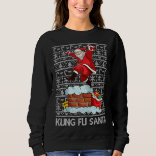 Sudadera Funny Kung Fu Santa Claus Chimney Ugly Navidades S