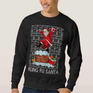 Sudadera Funny Kung Fu Santa Claus Chimney Ugly Navidades S