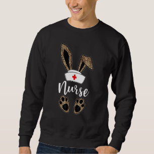 Sudadera Funny Leopard Bunny Nurse Happy Easter Day Nurs L