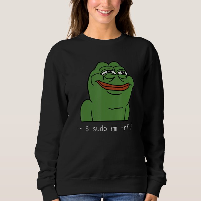 Sudadera Funny Linux Meme Tux Sudo rm rf para Linux System (Anverso)