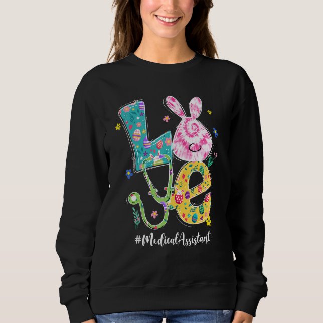 Sudadera Funny Love Bunny Medical Assistant Easter Day Stee (Anverso)