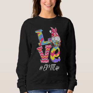 Sudadera Funny Love Emt Life Nurse Gnome Bunny Easter Steth