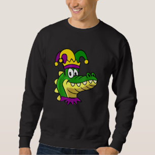 Sudadera Funny Mardi Gras Alligator Head Jester Louisiana C