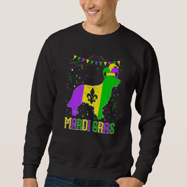 Sudadera Funny Mardi Gras Golden Retriever Dog Dad Mom Mard (Anverso)