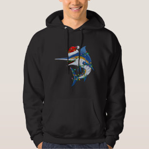 Sudadera Funny Marlin Fish Lover Xmas Santa Hat Marlin Chri