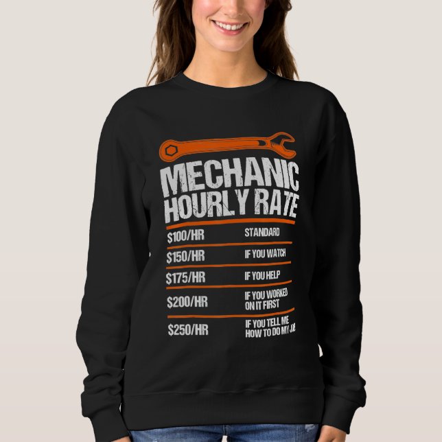 Sudadera Funny Mechanic Hourrate Future Mechanic (Anverso)
