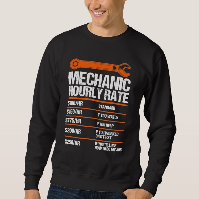 Sudadera Funny Mechanic Hourrate Future Mechanic (Anverso)
