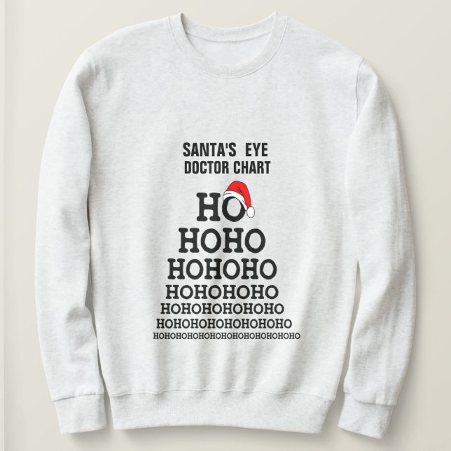 Sudadera Funny Médica de Santa Eye Chiste de Pun Navidades  (Anverso del diseño)
