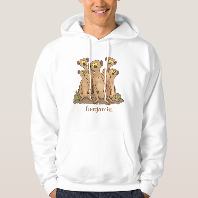 Sudadera Funny meerkat ilustracion personalizado familiar (Anverso)