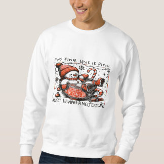 Sudadera Funny Melting Snowman Mug – Holiday Stress Humor