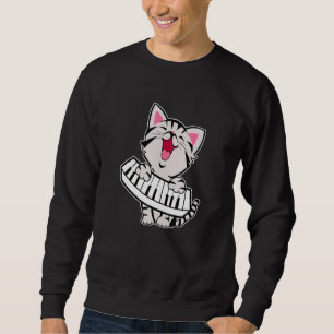 Sudadera Funny Meowzart Cat Pun música clásica Piano Keybo