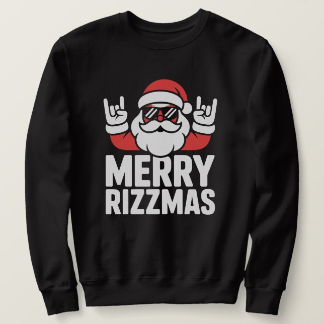 Sudadera Funny Merry Rizzmas Cool Santa (Anverso del diseño)