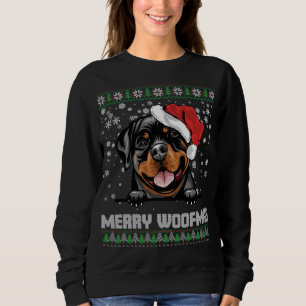 Sudadera Funny Merry Woofmas Rottweiler Navidades Dog Lover