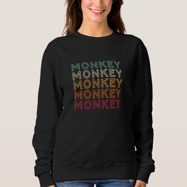 Sudadera Funny Monkey Ape Gorilla Retro Mono Pullover (Anverso)
