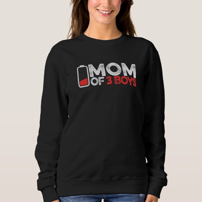 Sudadera Funny Mother Mommy Mother's Day - Mom Of 3 Boys Pr (Anverso)