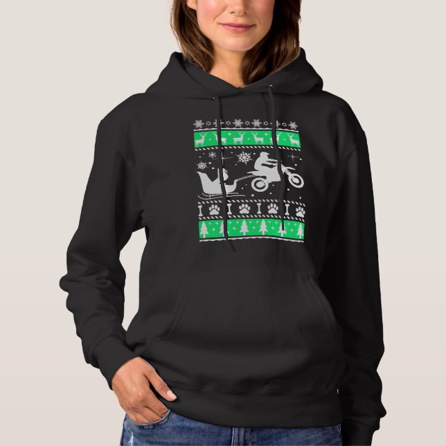 Sudadera Funny Motocross con Poodle Sleigh Standard (Anverso)