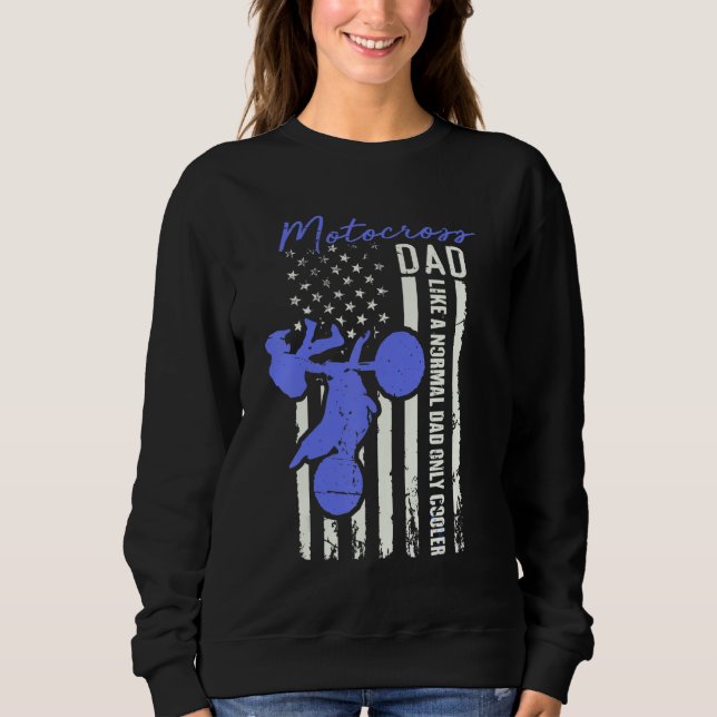 Sudadera Funny Motocross Dad American Us Flag Cooler Dirt B (Anverso)