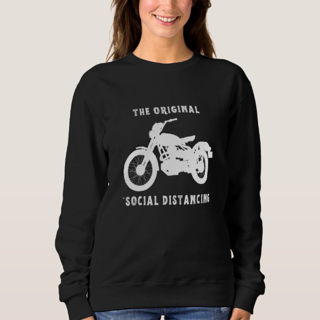 Sudadera Funny Motorcycle Original Social Distance (Anverso)