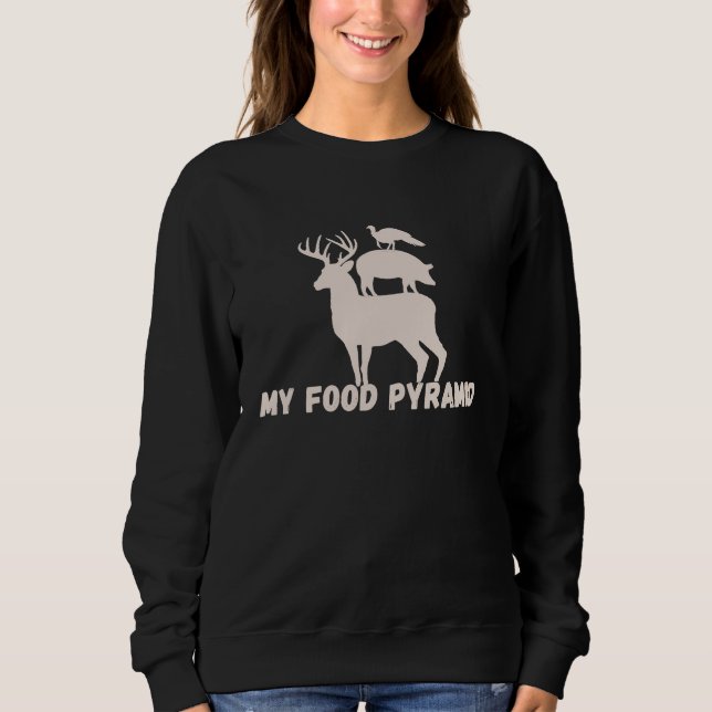 Sudadera Funny My Food Pyramid Deer Hog Wild Turkey Mens Hu (Anverso)