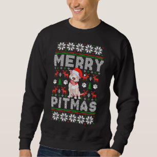 Sudadera Funny Navidades de Pitbull Merry Pitmas Ugly Sweat