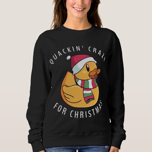 Sudadera Funny Navidades de Santa Hat Rubber Duck Pun (Anverso)