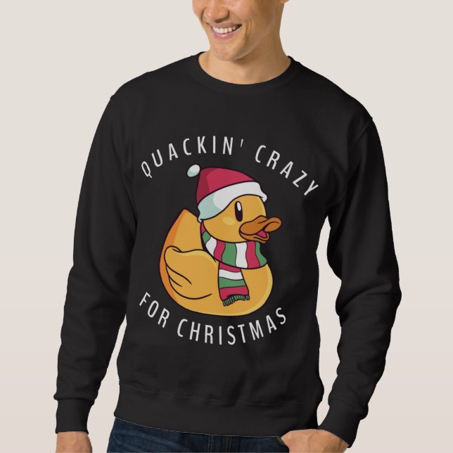 Sudadera Funny Navidades de Santa Hat Rubber Duck Pun (Anverso)