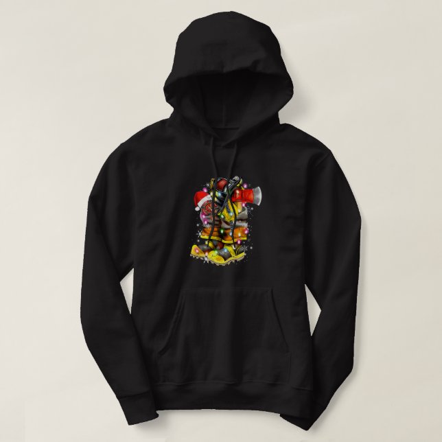 Sudadera Funny Navidades Navidades bomberos zapatos T-Shir (Diseño del anverso)