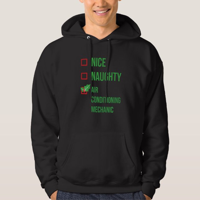 Sudadera Funny Navidades Pajama, Mecánico de Aire Acondicio (Anverso)