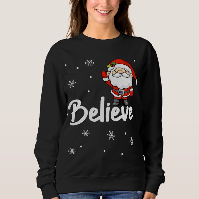 Sudadera Funny Navidades Santa Believe (Anverso)