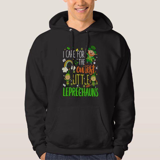 Sudadera Funny NICU Nurse Care For Little Leprechauns St Pa (Anverso)