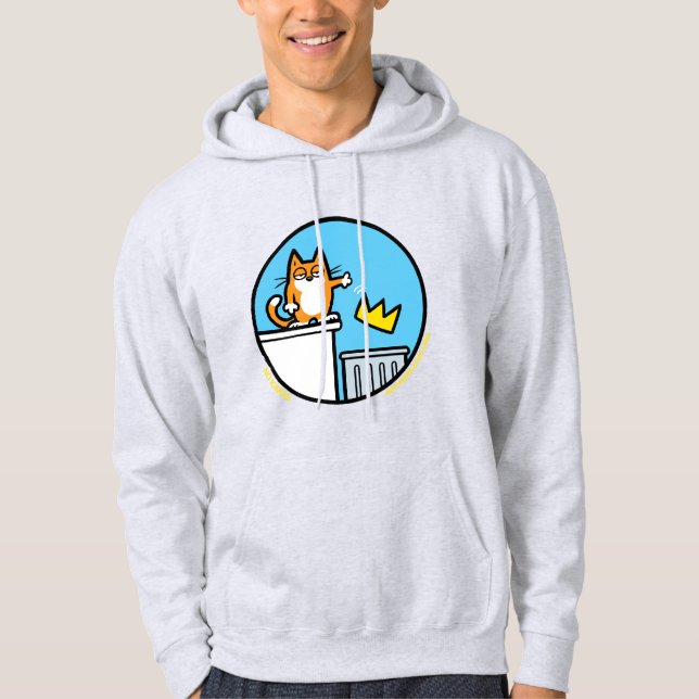 Sudadera Funny No Kings Cat Cartoon on a sweatshirt (Anverso)