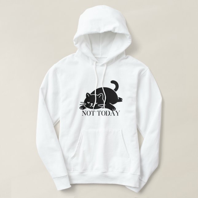 Sudadera Funny Not Today Black Cat Introvert Mood (Diseño del anverso)