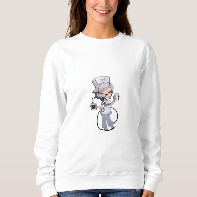 Sudadera Funny Nurse Coffee Sweatshirt (Anverso)