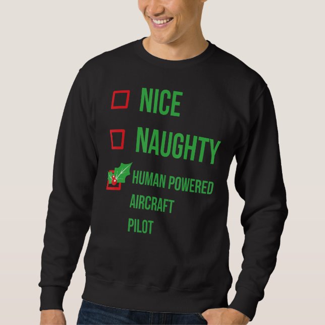 Sudadera Funny Pajama Christma, Piloto De Aeronaves Con Ali (Anverso)