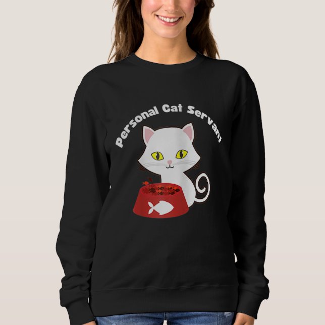 Sudadera Funny Personal cat Servant Funny black Cat lover m (Anverso)