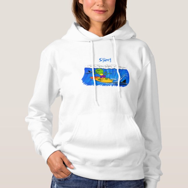 Sudadera Funny personalizado de surf con lagarto frito (Anverso)